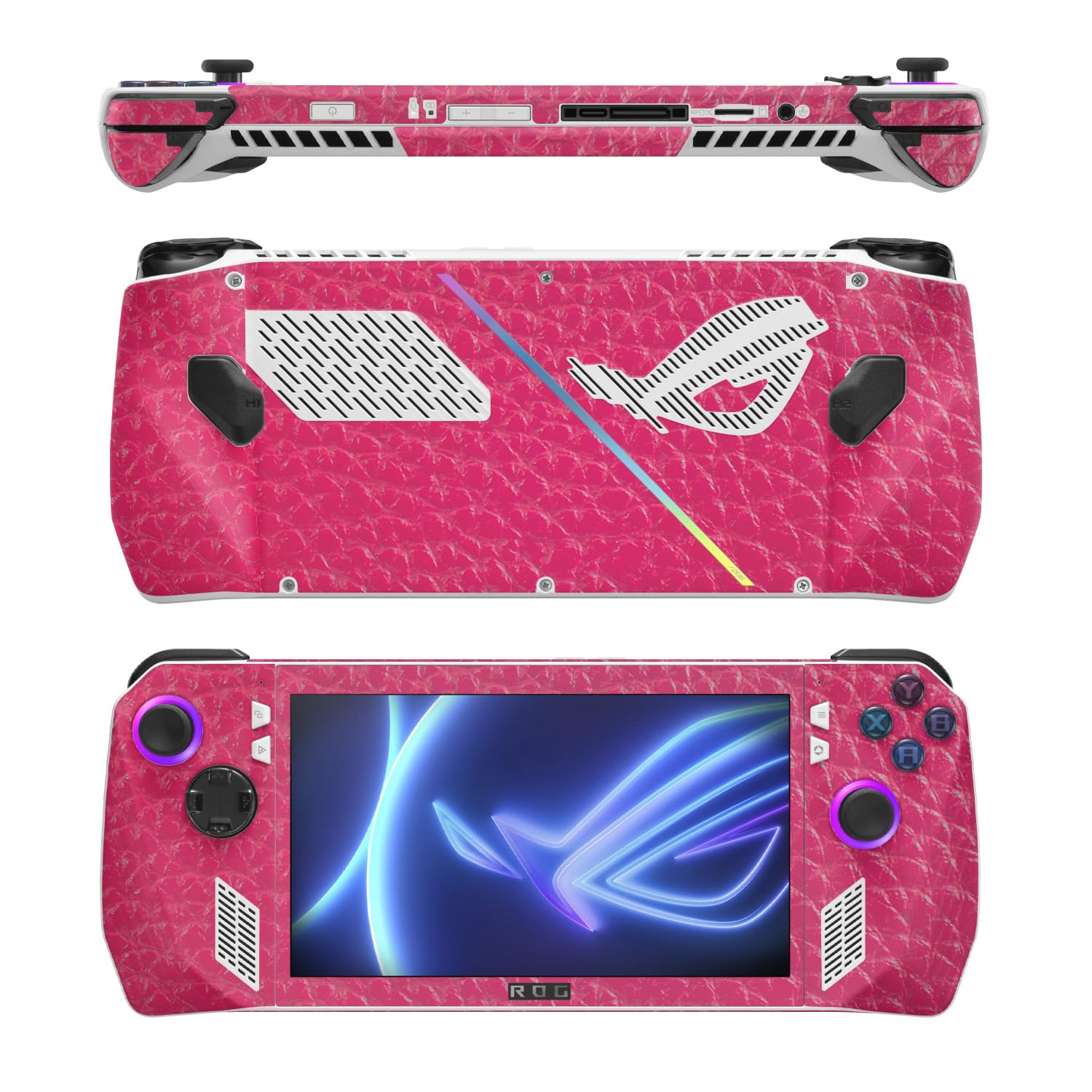 MightySkins Skin Compatible with Asus ROG Ally - Pink Pleather | Protective, Durable, and Unique Vinyl Decal wrap Cover | Easy to Apply, Remove, and Change Styles
