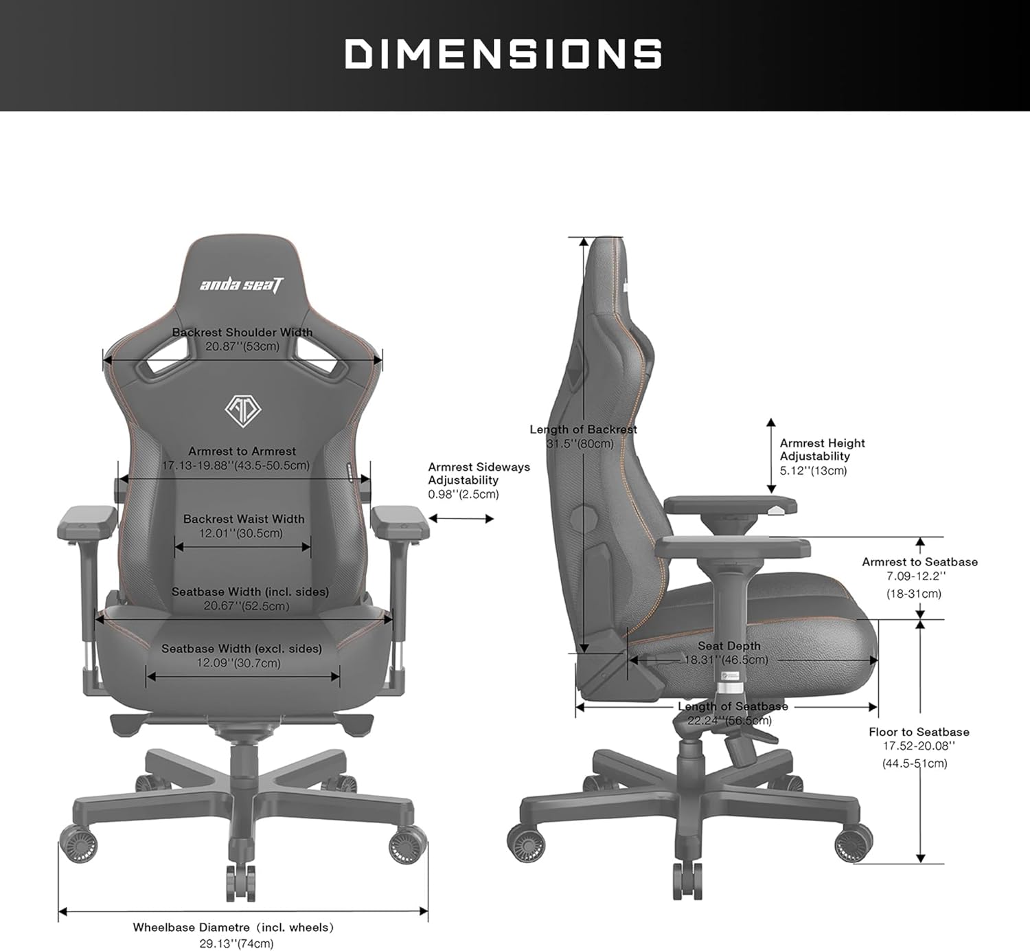 Kaiser 3 XL Dimensions Diagram