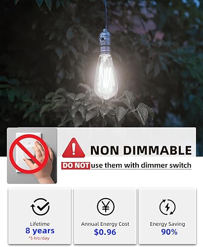 Miniatura 3 de Bombilla LED Edison ST19, 5.5 W (equivalente a 60 W), 500 lúmenes, CRI 95+, no regulable, blanco frío 4000 K, filamento vintage de base media E26,