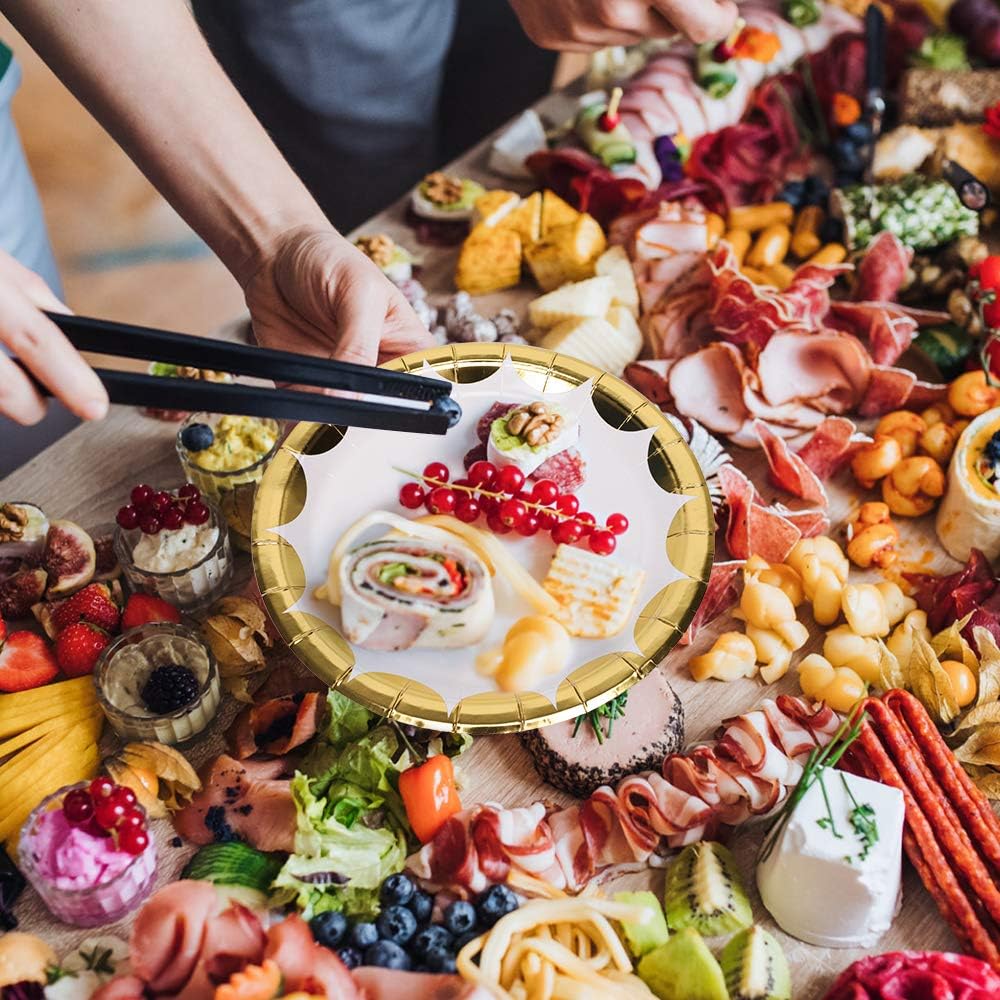 One-Day Sale: Up to 40% Off White and Gold Party Supplies Set - 194 PCS Gold Paper Plates- 7” & 9” Disposable Dinnerware Set Dots Wedding Parties, Graduation,Birthday Promo Discount Up To 70% Off White and Gold Party Supplies Set - 194 PCS Gold Paper Plates- 7” & 9” Disposable Dinnerware Set Dots Wedding Parties, Graduation,Birthday