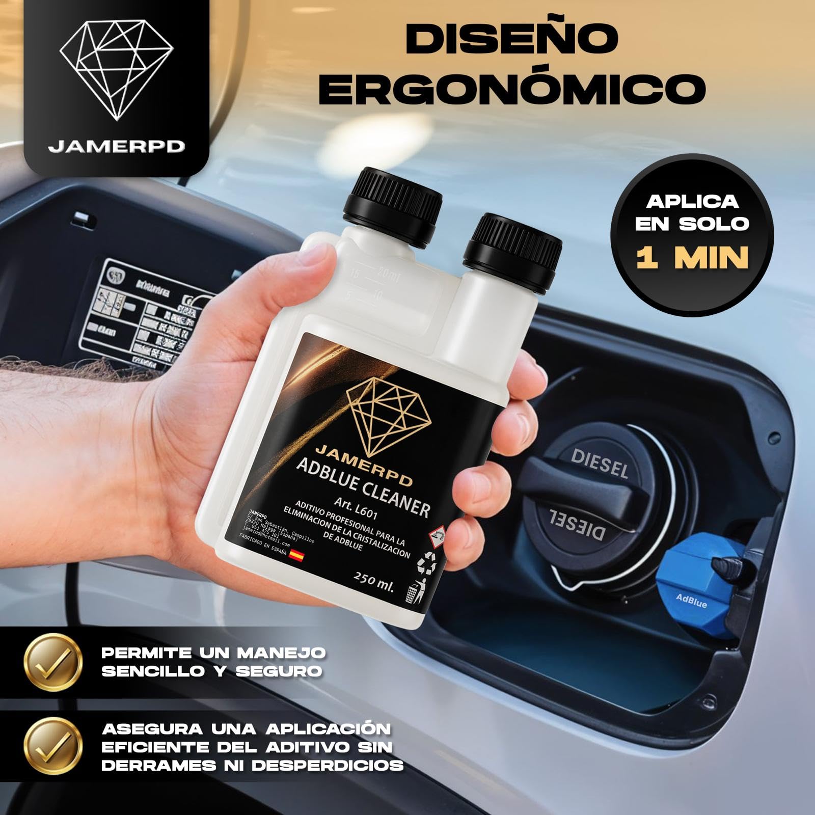 JAMERPD Aditivo Profesional Anticristalizante AdBlue con Dosificador - anticristalizante adblue Forte - adblue con anticristalizante - Anticristalizante 250 ml