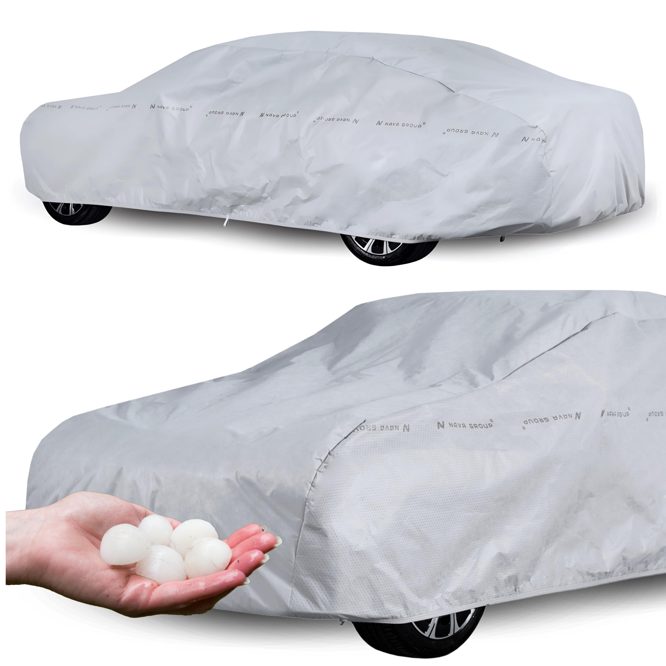 Copertura grandine, telone grandine, protezione carrozzeria, protezione grandine, protezione dall'inquinamento, filtro UV, per tutto l'anno, spessore: 14 mm 480-505 cm berlina
