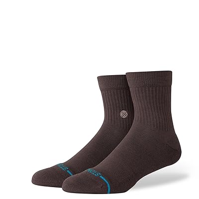 Stance Icon Quarter Crew Cut Socks Shoes Dark Brown