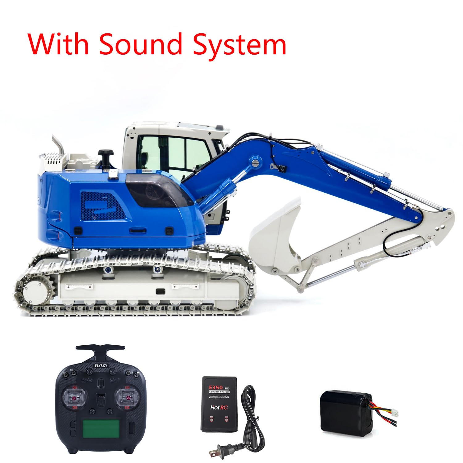 wheelfun 1/14 Metall 2Arme RC-Hydraulik-Kettenbagger JDM-208 R920 Funkgesteuerter Bagger Baumaschine Sound System Batterie