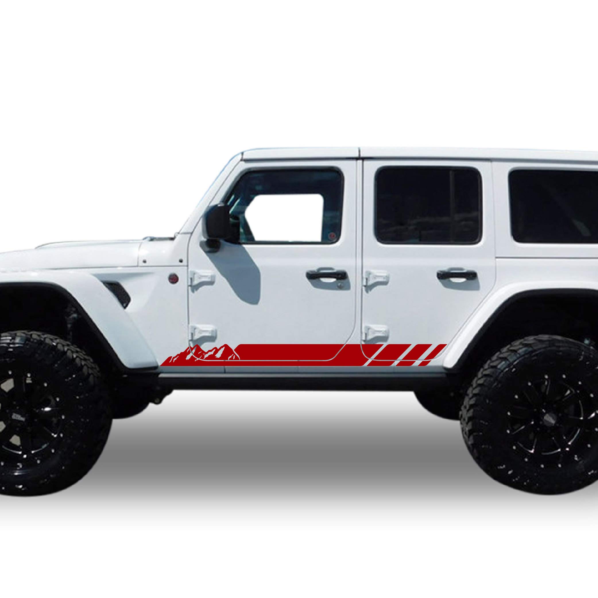 Decal Sticker Vinyl Side Mountain Stripes Compatible with Jeep Wrangler 2007-2019 - Present