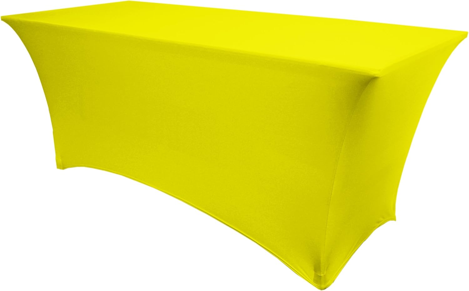 Ultimate Textile -10 Pack- 6 ft. Fitted Spandex Table Cover - Fits 30 x 72-Inch Rectangular Tables, Neon Yellow
