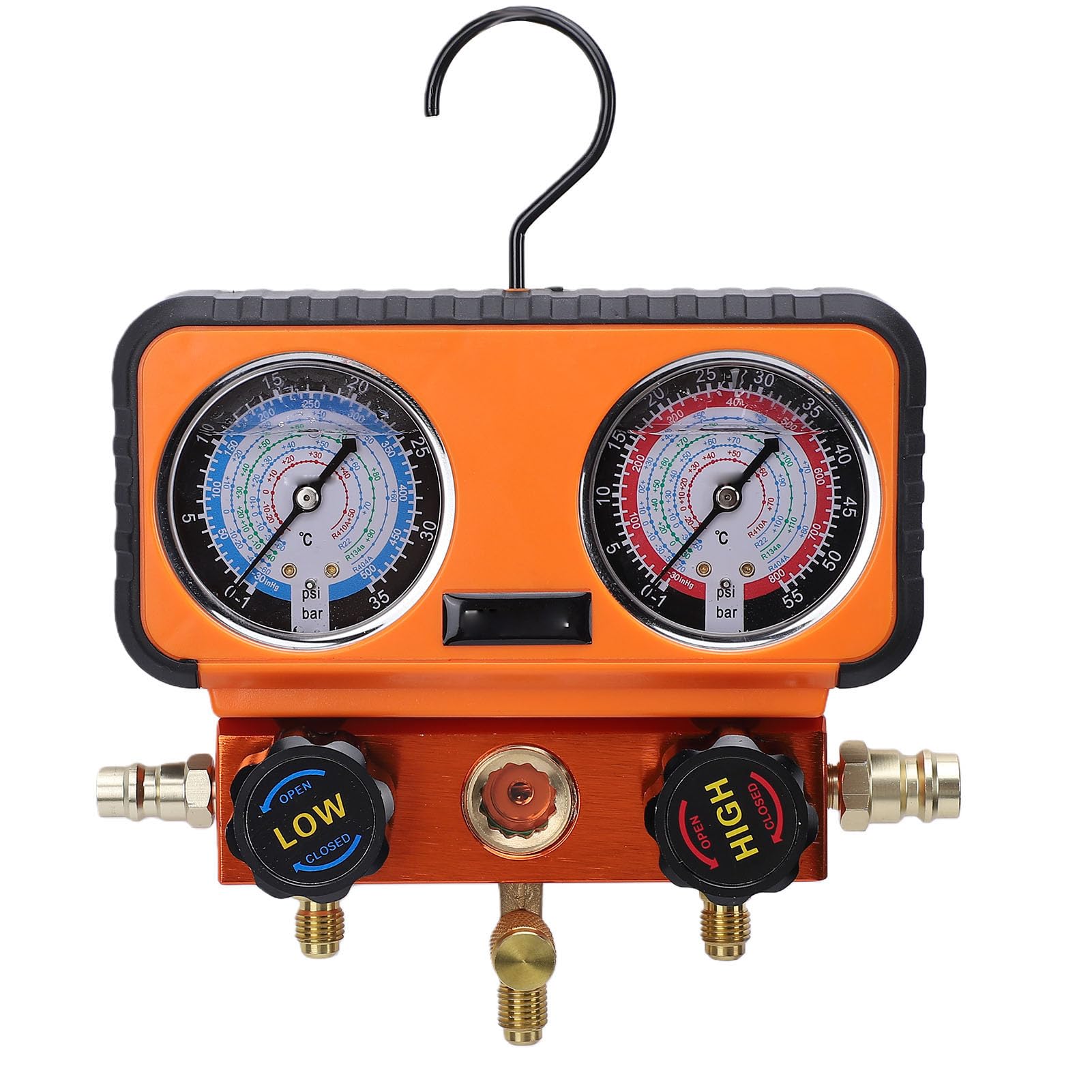 Fockety Manómetro para HVAC con Mangueras, Juego de Medidor de A/C