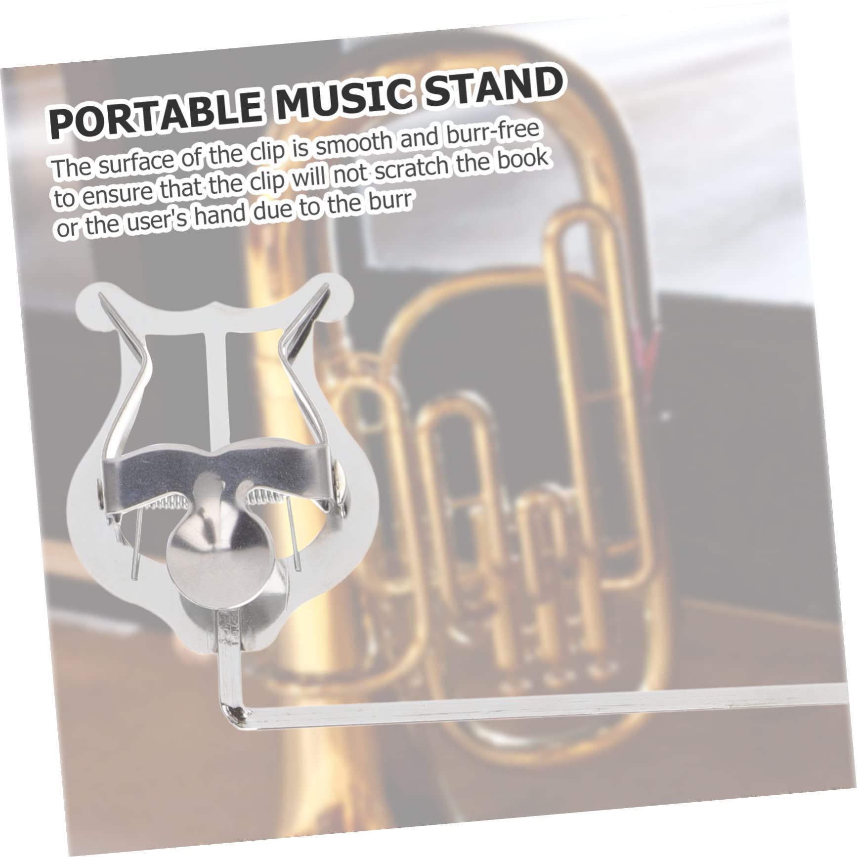 Forchetta per strumenti a fiato, clip portatile per tuba, baritono e tromba, stabile e leggera, per l'organizzazione musicale in viaggio