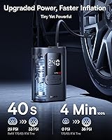 Vista 3 de Baseus Inflador de neumáticos, compresor de aire portátil, bomba de aire inalámbrica de 150 PSI para neumáticos de automóvil, inflador eléctrico 2