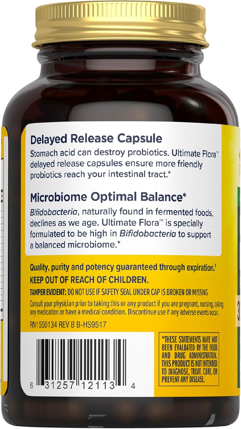 Renew Life Probiotic Adult 50 Plus Probiotic Capsules, Daily Supplement Supports Urinary, Digestive and Immune Health, L. Rhamnosus GG, Dairy, Soy and gluten-free, 30 Billion CFU, 60 Count