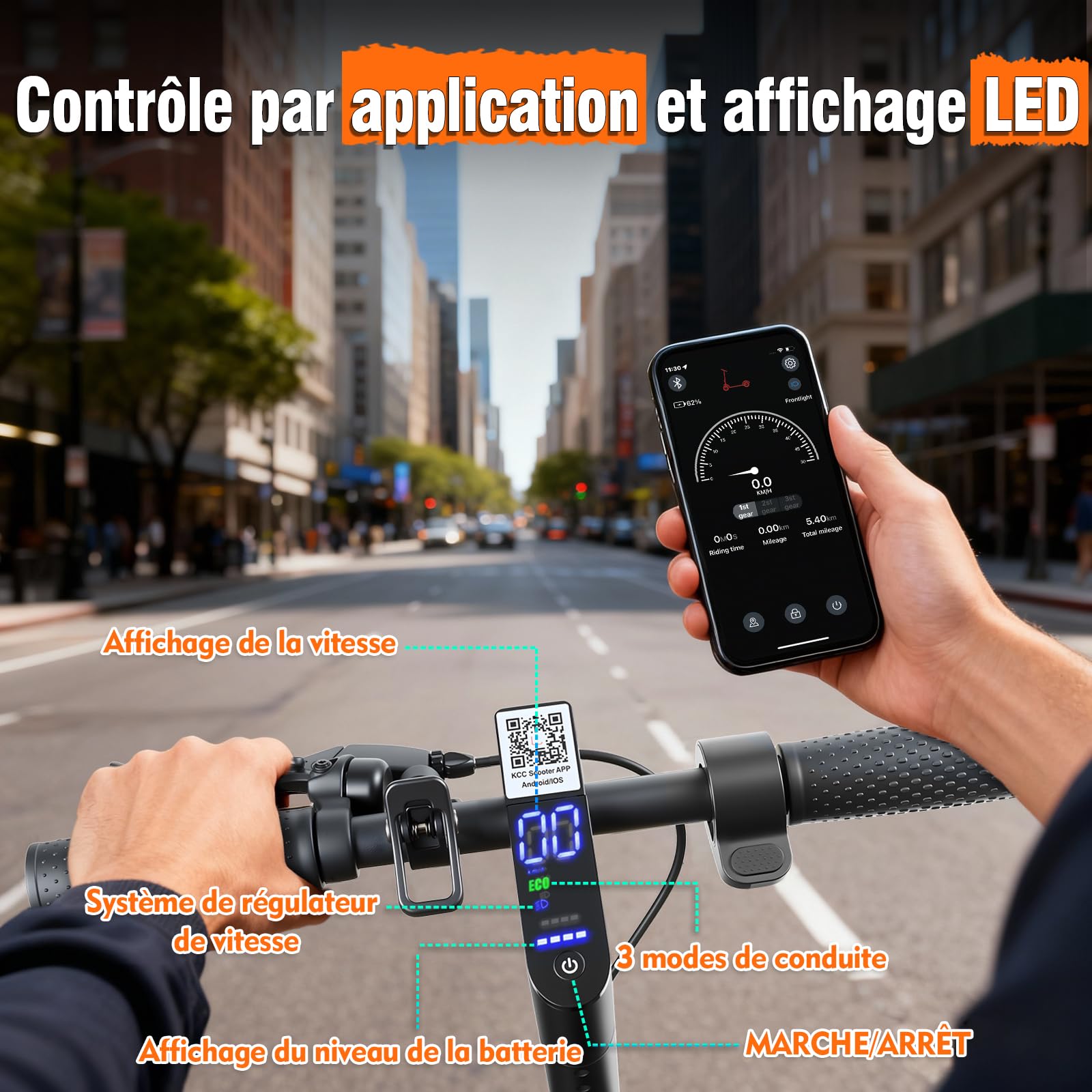 Trottinette Electrique – Moteur 350W (500W crête) 25km/h, Batterie 36V 7,8Ah Autonomie 30km, Pliable Ultra Légère 12kg, Pneus Pleins increvables, Double Freinage, Confortable pour Adulte et Ados