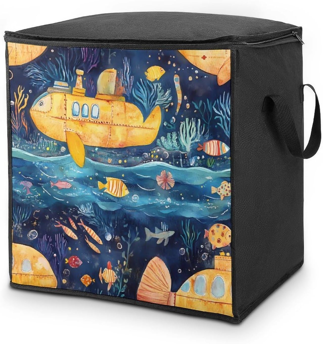 Deep Sea Sub Large Comforter Blanket Storage Bags Bins 70L Closet Organizer with Handles