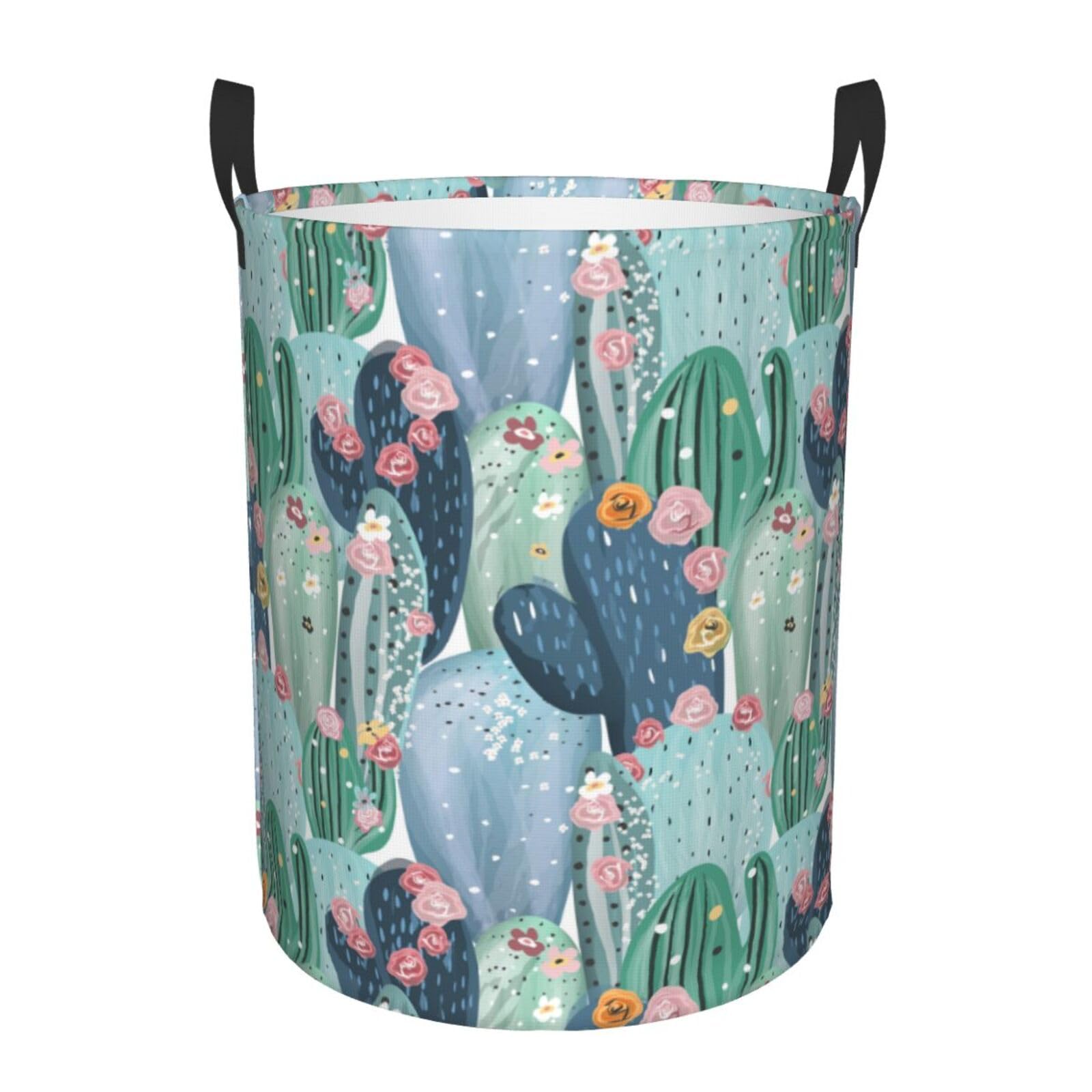 Laundry Basket Beautiful Cactus Laundry Hamper Waterproof Idea Hampers Large Collapsible Baskets with Handle Suitable for Bedroom Bathroom Utility Room Kitchen