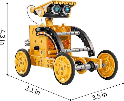 Miniatura 2 de TEMI STEM - Juguetes de robot solar 12 en 1, 190 piezas solares y celulares 2 en 1, kit educativo de montaje de bricolaje, juego de construcción