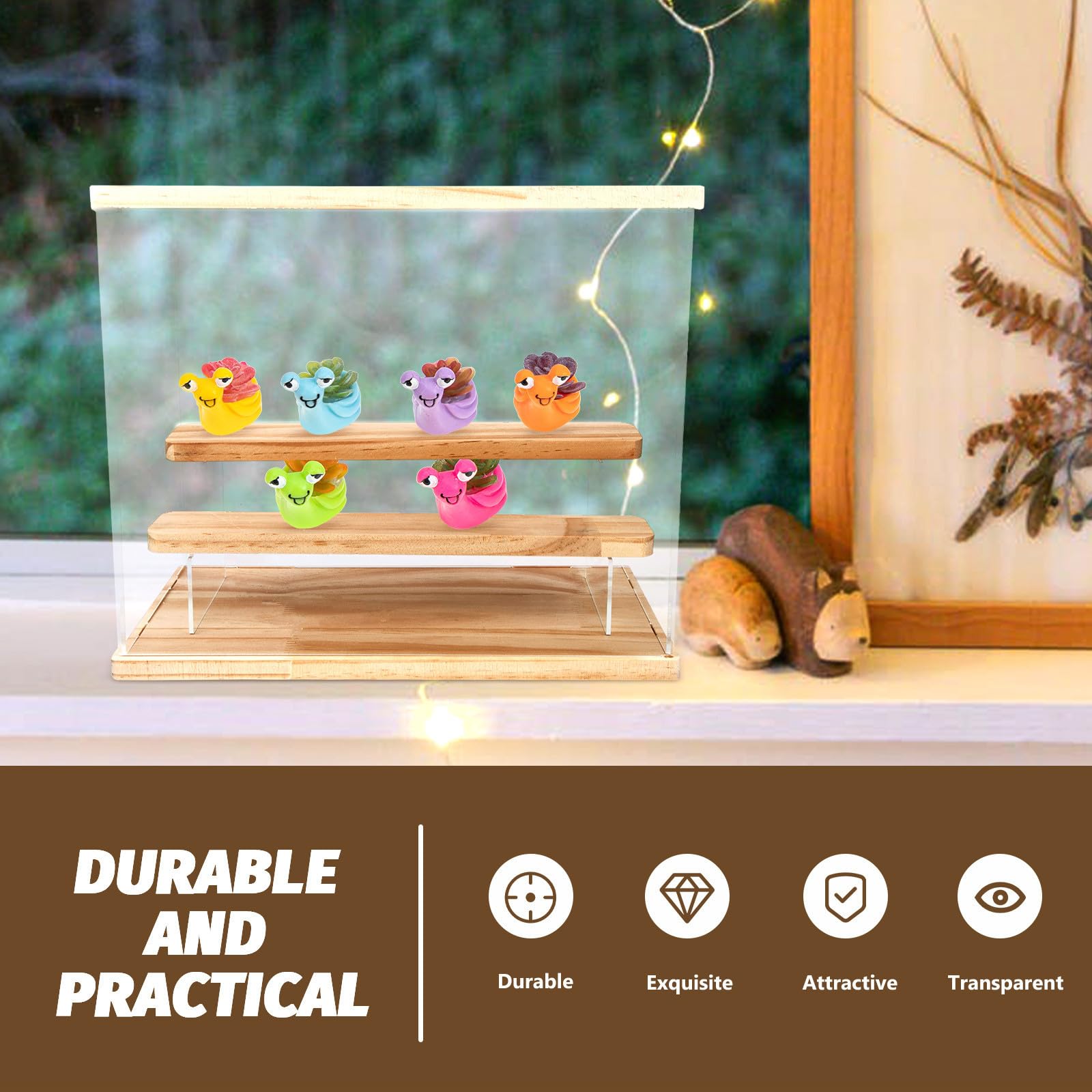 Vitrina Coleccionable de Acrílico 3 Capas y Gran Capacidad, Caja Expositora para Figuras y Muñecos de Juguete, Diseño Simple y Transparente para Decoración