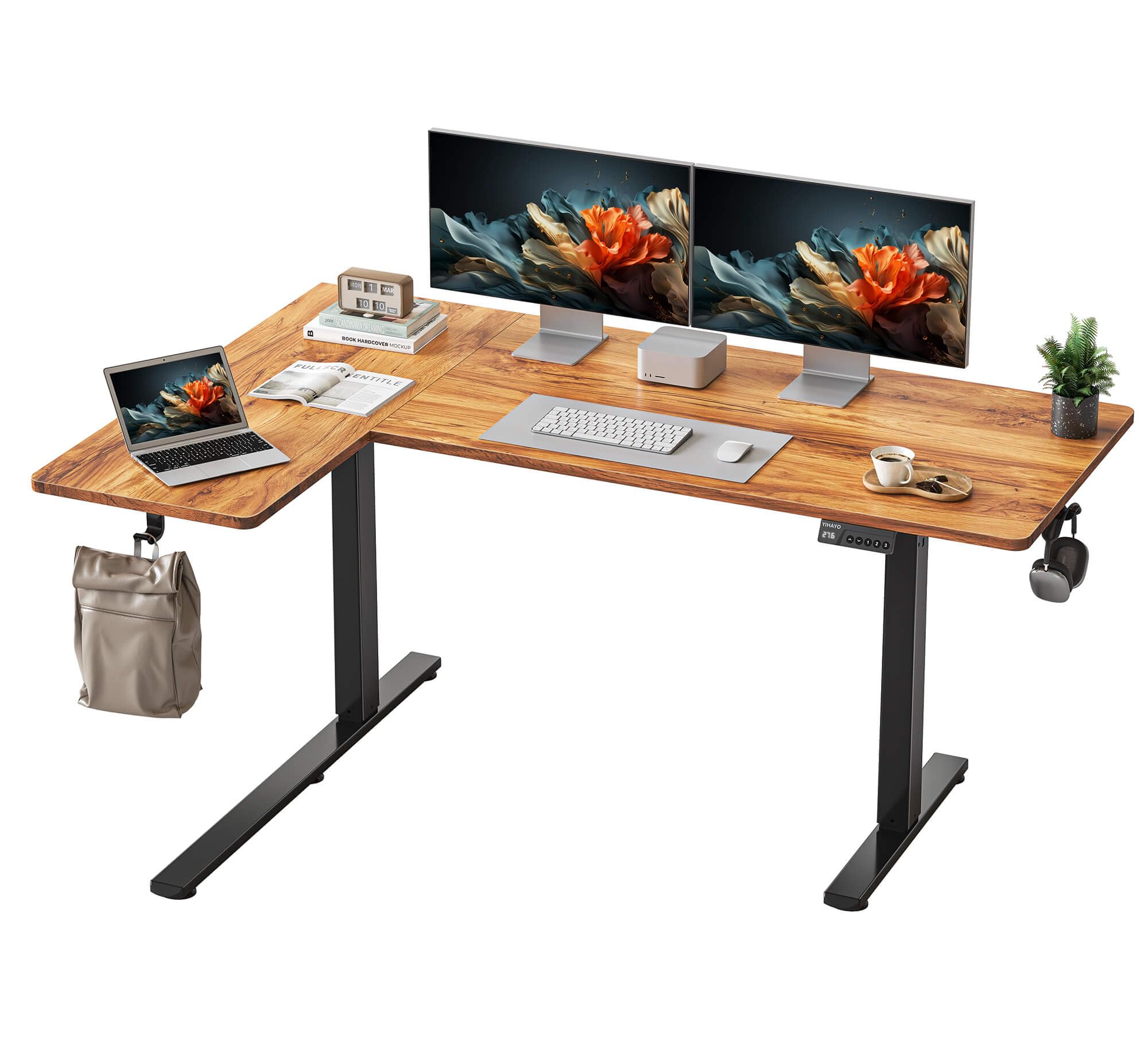 テーブル・机 Igors new desk Amazon.com: YIHAYO Reversiable L-Shaped Electric Standing Desk, 59