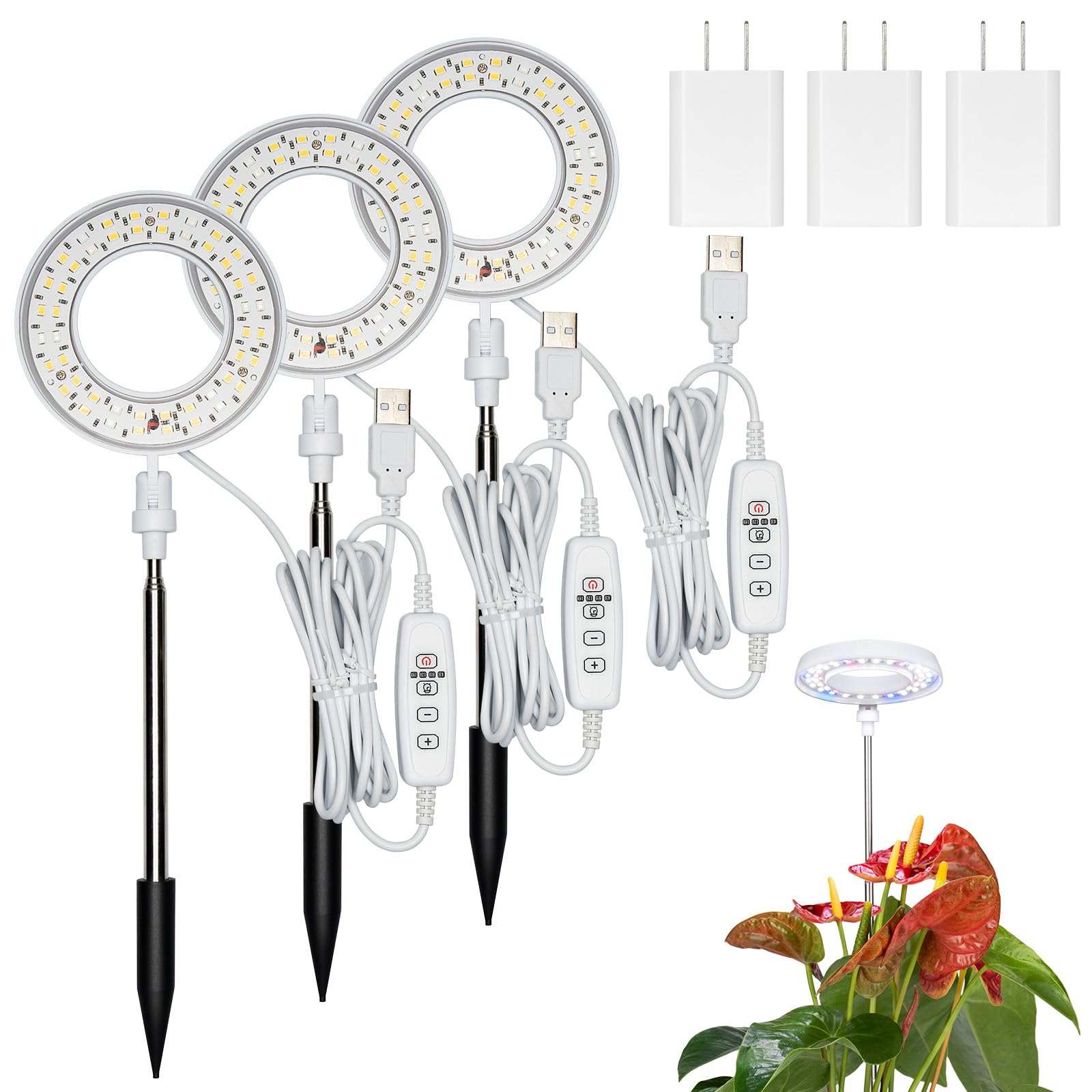 RODINTO Halo Grow Light 3-Pack