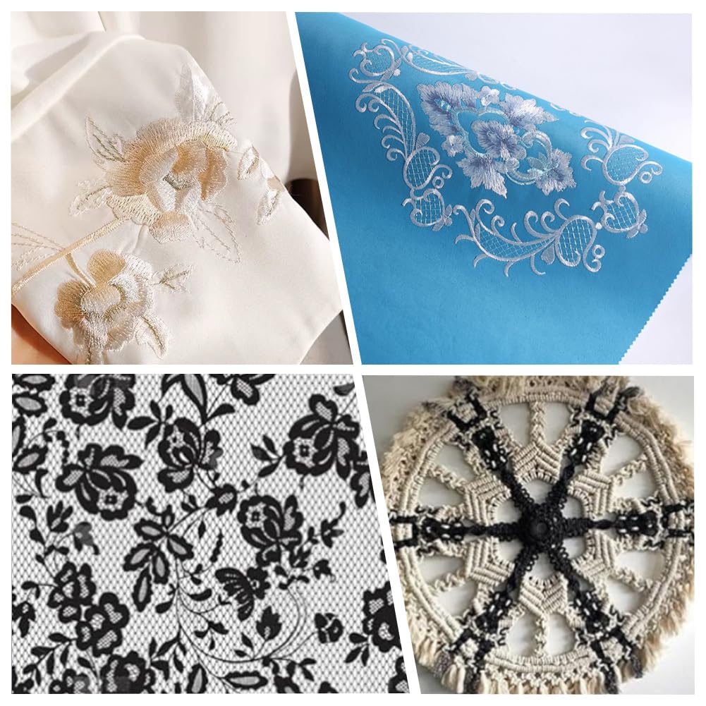 105 iarda 12 matasse di Filo da Ricamo Bianco per Punto Croce Filo di Poliestere colonneto Dells'Amicizia 6 Capi Morbido Filo Ricamato per Cucire Realizzare Braccialetti Vestiti Decorazioni