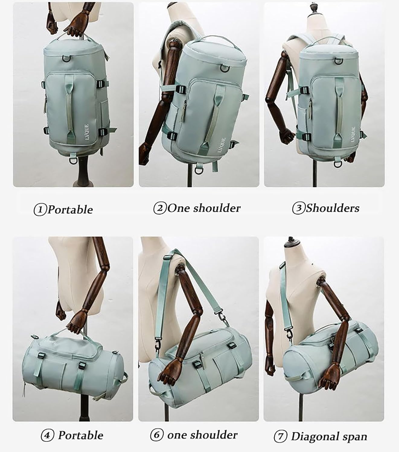 Travel Duffel Bag Backpack for Men Women,Gym Bag with Wet Pocket and Shoes Compartment,Weekend Overnight Bag for Sport Gym Tote Bags Swimming Yoga,B