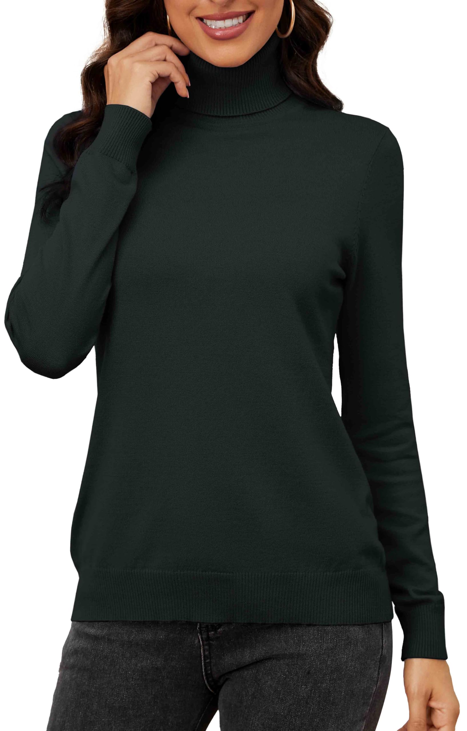 Neineiwu Rollkragenpullover Damen strickpullover damen Langarm | Elegant,Warm,Casual,Einfarbig,Feinstrick Strickpulli,für Herbst Winter