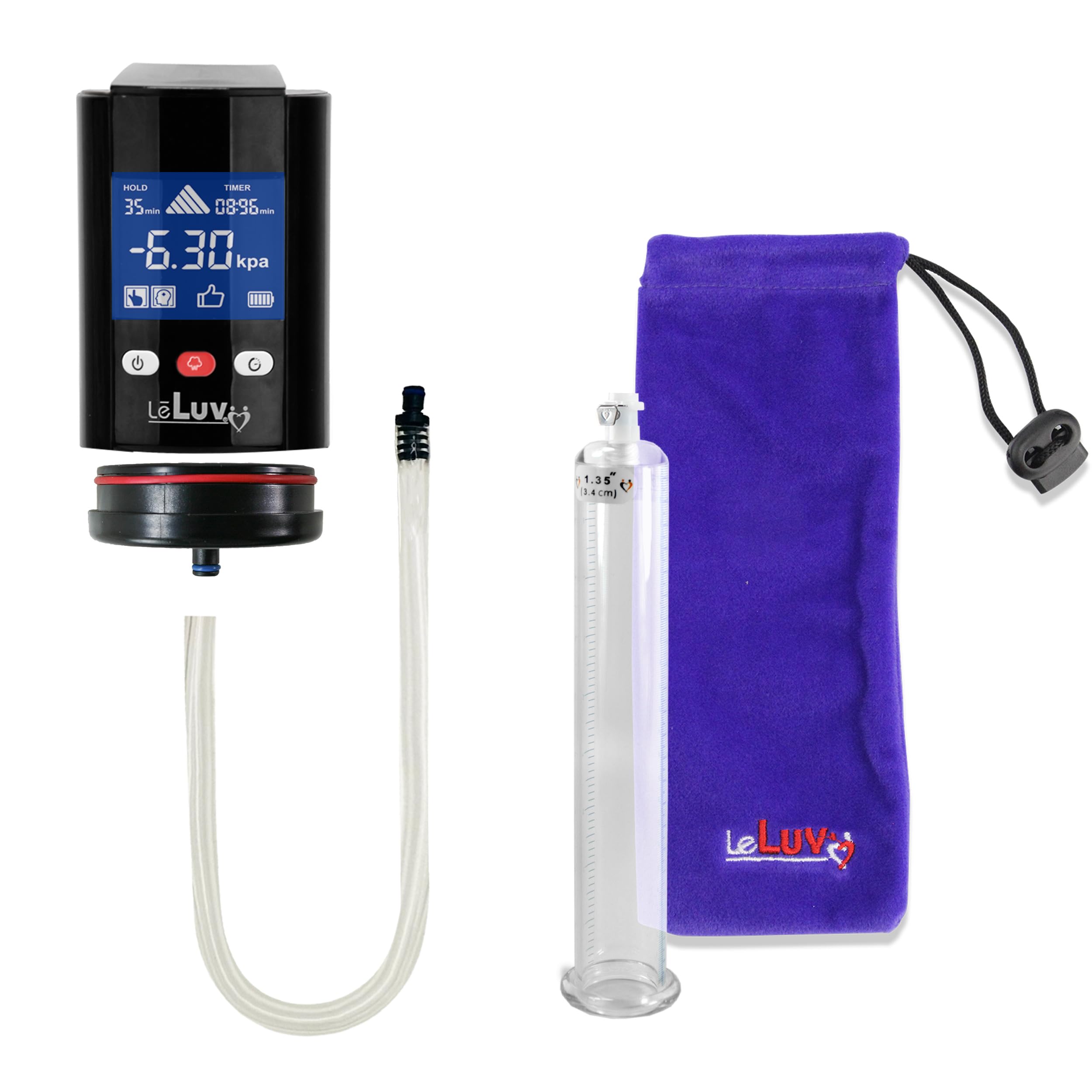 Amazon.com: LeLuv iPump Smart LCD Penis Pump, Black - 9" Length x 1.50"  Diameter, Untapered Clear Acrylic Round-Flange Cylinder : Health & Household