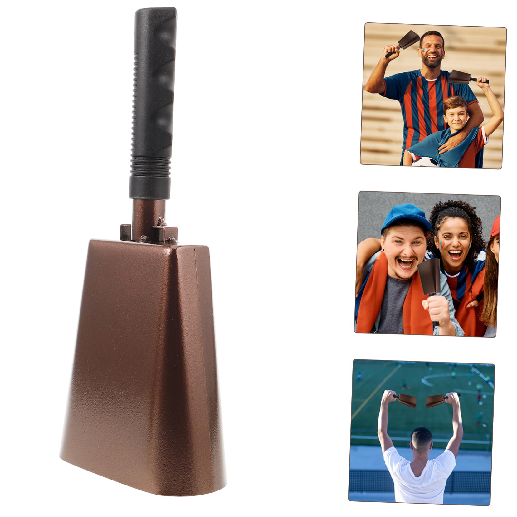 Happyyami 1Pair Cowbell with Handle Cheering Noise Maker for Sports Events Percussion Musical Instrument for Parties Concerts and Classroom Activities