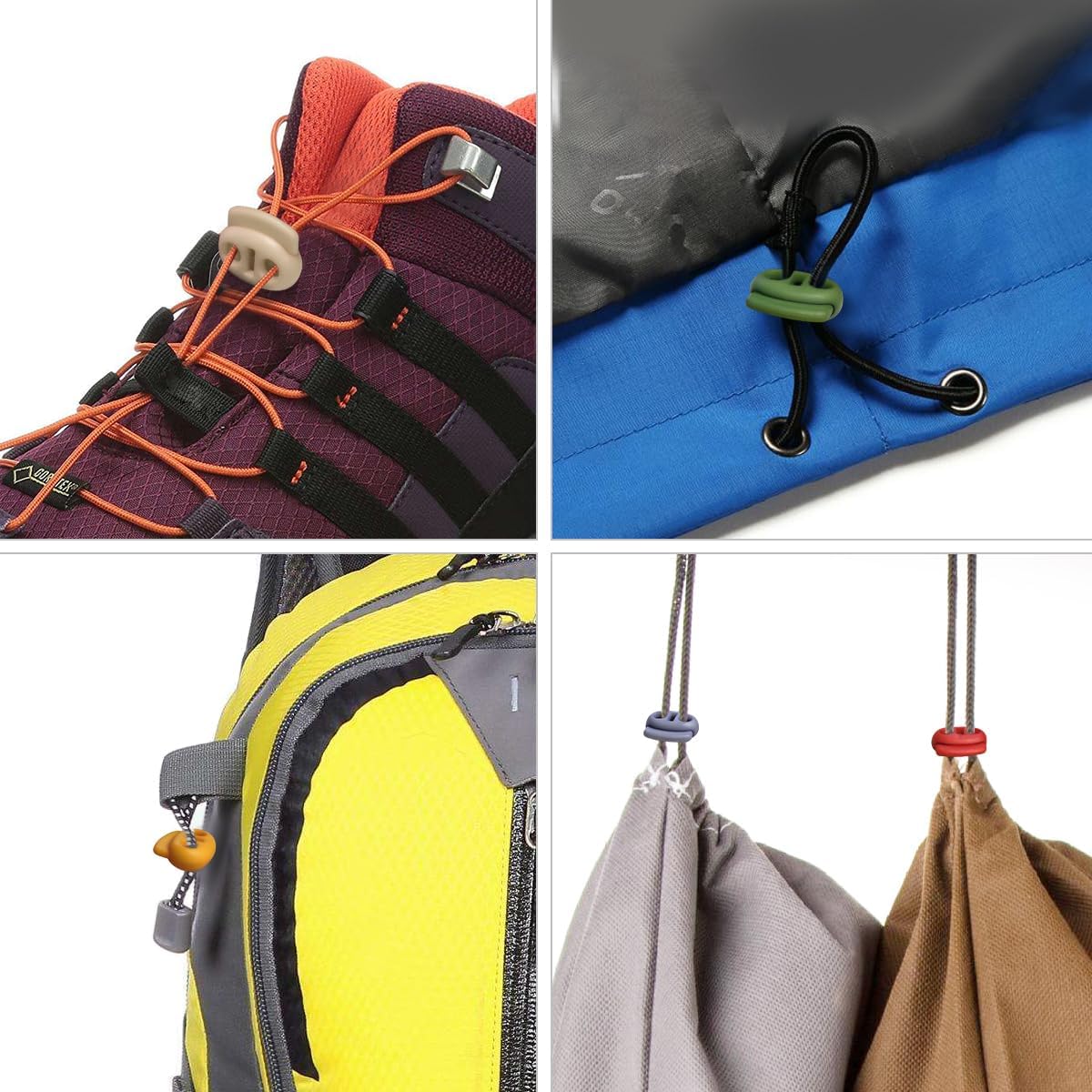 HEALLILY Plastic Spring Fastener Cord Lock Toggle Stopper Buttons Slider for DIY Drawstrings Paracord 25pcs (random Color) - Image 4