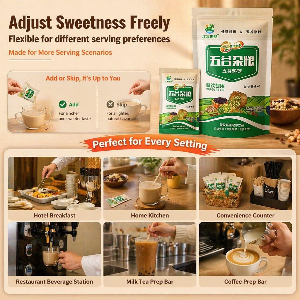 8 Sabores De Cereales Mixtos, Paquete, 120 G Cada Uno, Ingredientes Instantáneos Avena Y Leche Soja, For El Restaurante Del Hotel En Casa