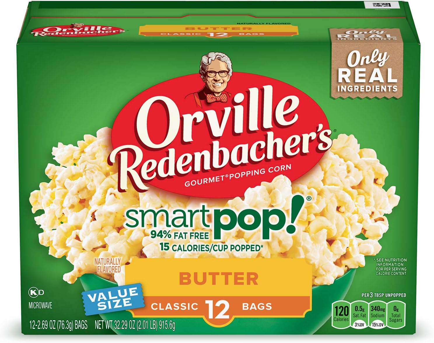 Orville Redenbacher’s Microwave Popcorn SmartPop! Value Size, Butter Flavor, 2.69 oz., 12-Count