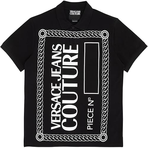 VERSACE JEANS COUTURE Men Polo Shirts Black - White