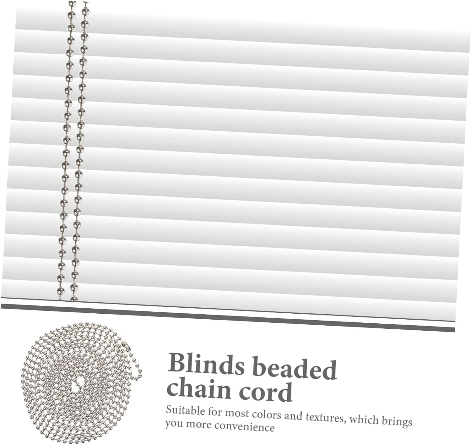 VICASKY Metal Beaded Cord Roller Blind Chain with Buckle Beaded Ball Chain for Curtain and Roller Shade Accessories Easy to Cut and Reuse