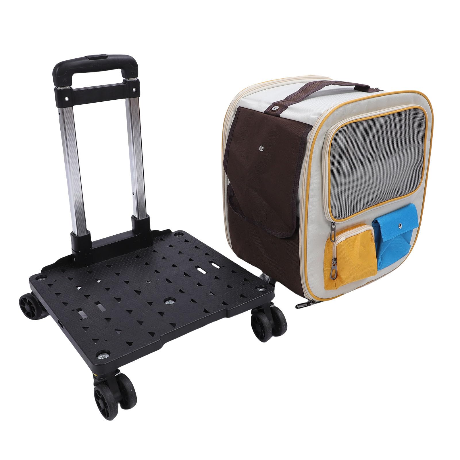 Haofy Rollbarer Haustier- mit Rollen, Oxford-Stoff, Geräumiges Design für Katzen und Hunde (Blue)