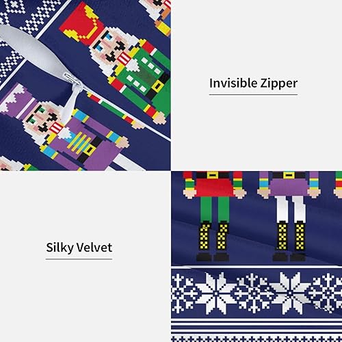 Miniatura 3 de Fiokroo Cascanueces - Juego de 2 fundas de almohada cuadradas para sofá, dormitorio, sala de estar, automóvil, 16 x 16 pulgadas