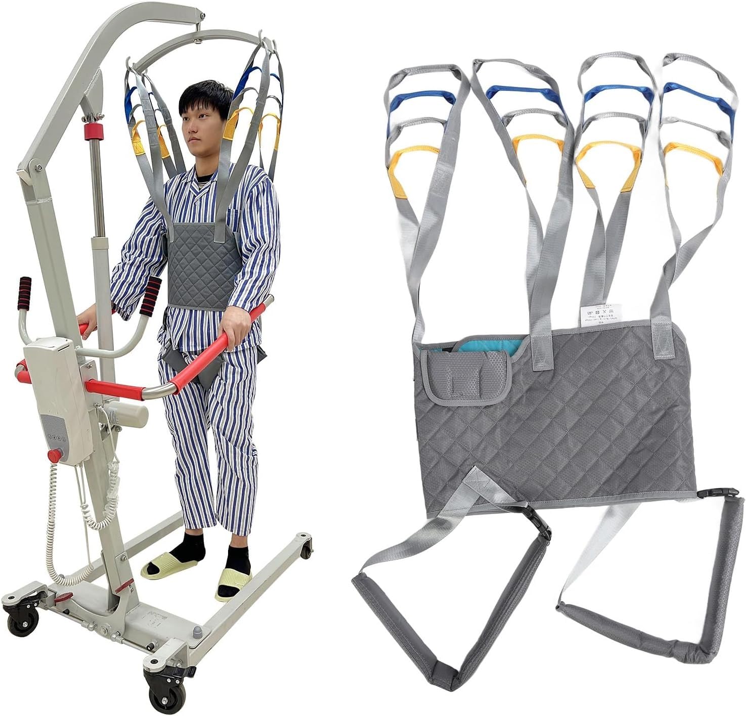 Arnés de elevación, Reutilizable y Lavable, para 108-130 cm de perímetro Abdominal, grúa Ajustable para bipedestación, para Entrenamiento de Apoyo en deambulación