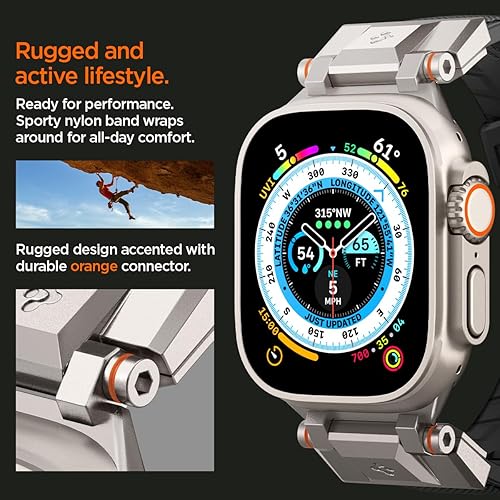 Miniatura 6 de Spigen DuraPro Armor - Correa de conector de metal duradera diseñada para Apple Watch Band Apple Watch Ultra 2Ultra de 1.732 pulgadas, serie 10 de