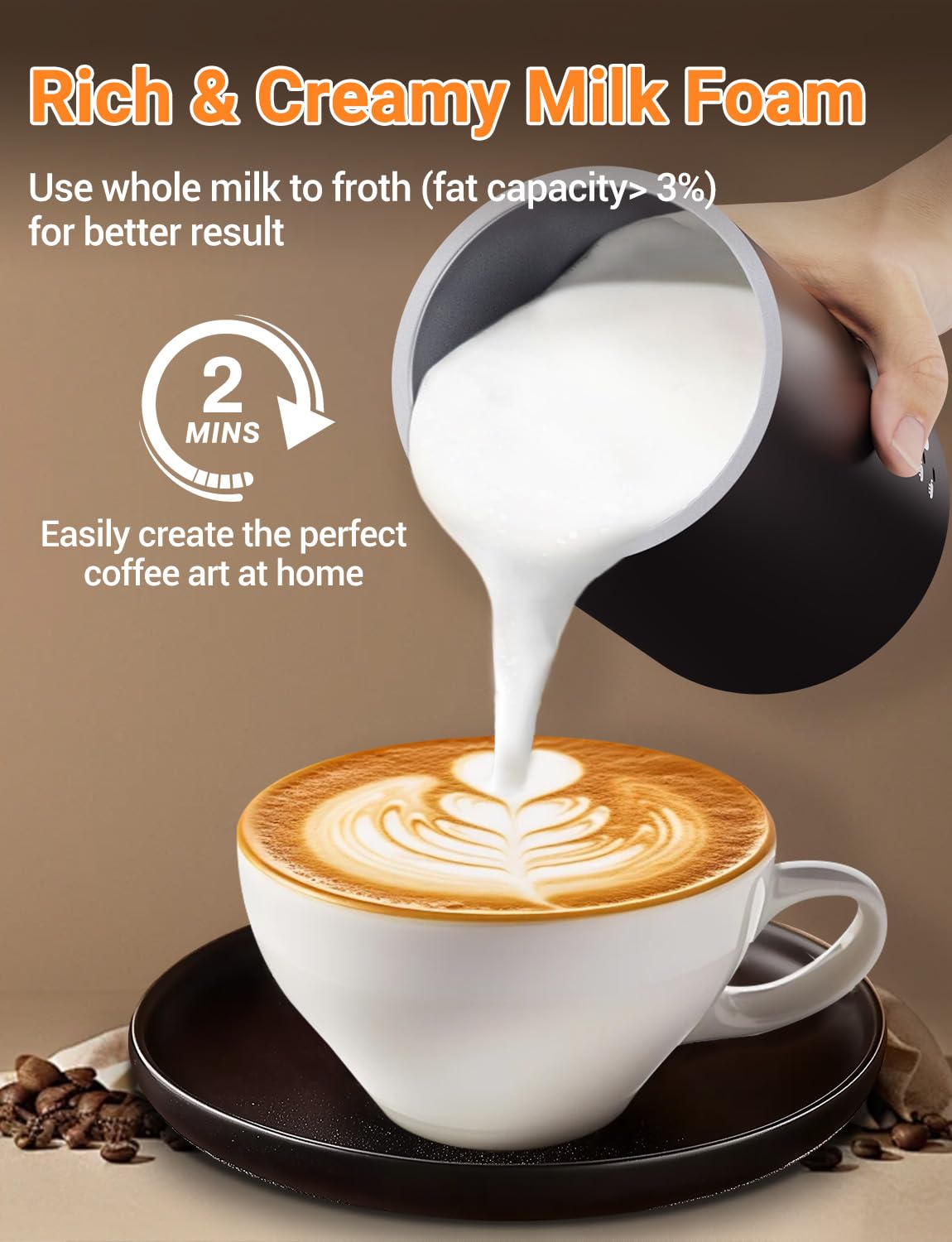 Elektrische Melkverwarmer Dreo Alles-in-één Melkopschuimer – 800 Ml, Automatisch, Maakt Microschuim Voor Latte Art, Warme En Koude Dranken, Geschikt Voor 6 Melksoorten Proficook Melkopschuimer