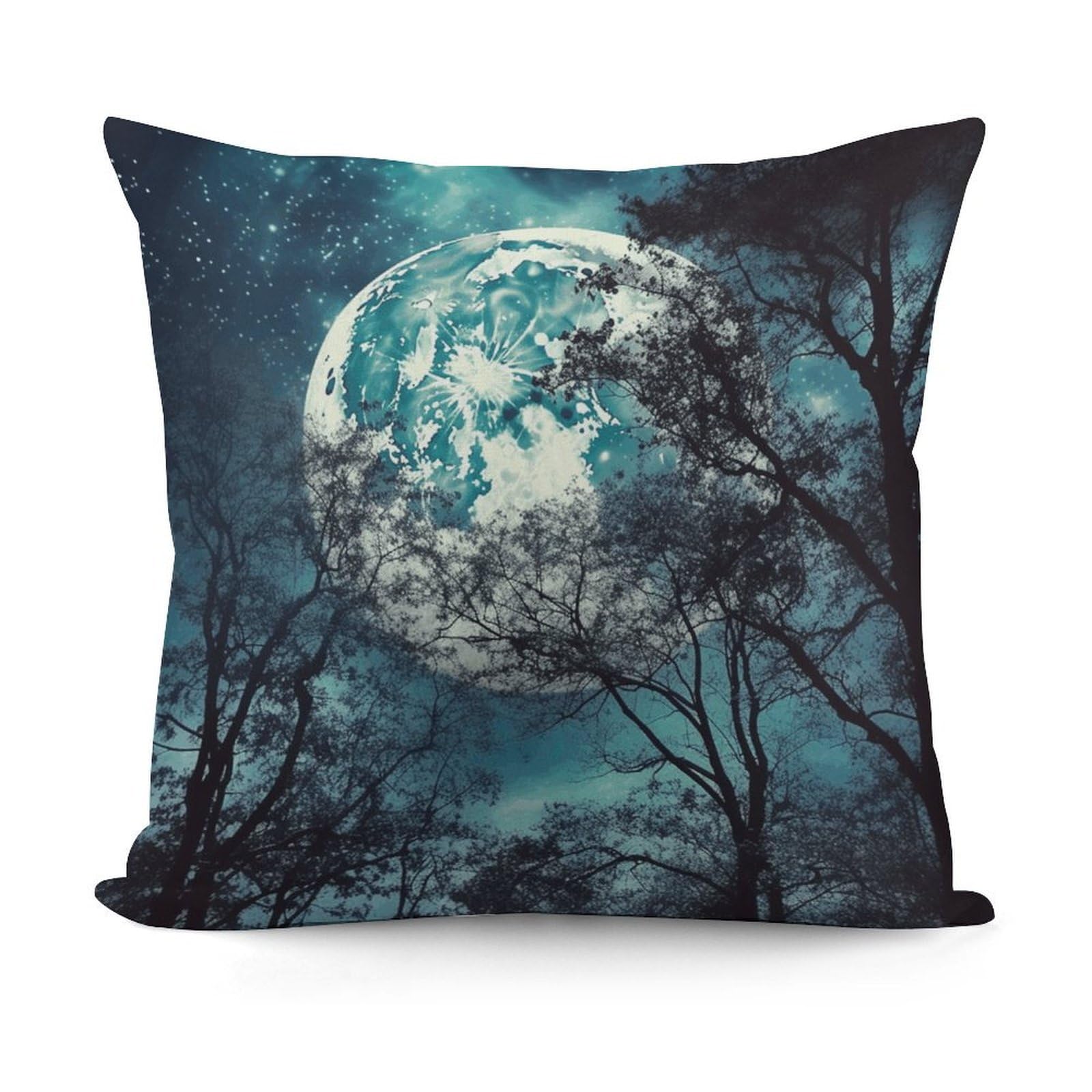 VstaDank Blue Moon Throw Pillow Cover Soft Square Cushion Cover Art Artwork Pillow Covers Mordern Couch Pillow Covers Decorative Cushion Case for Chair Couch Bedroom Living Room