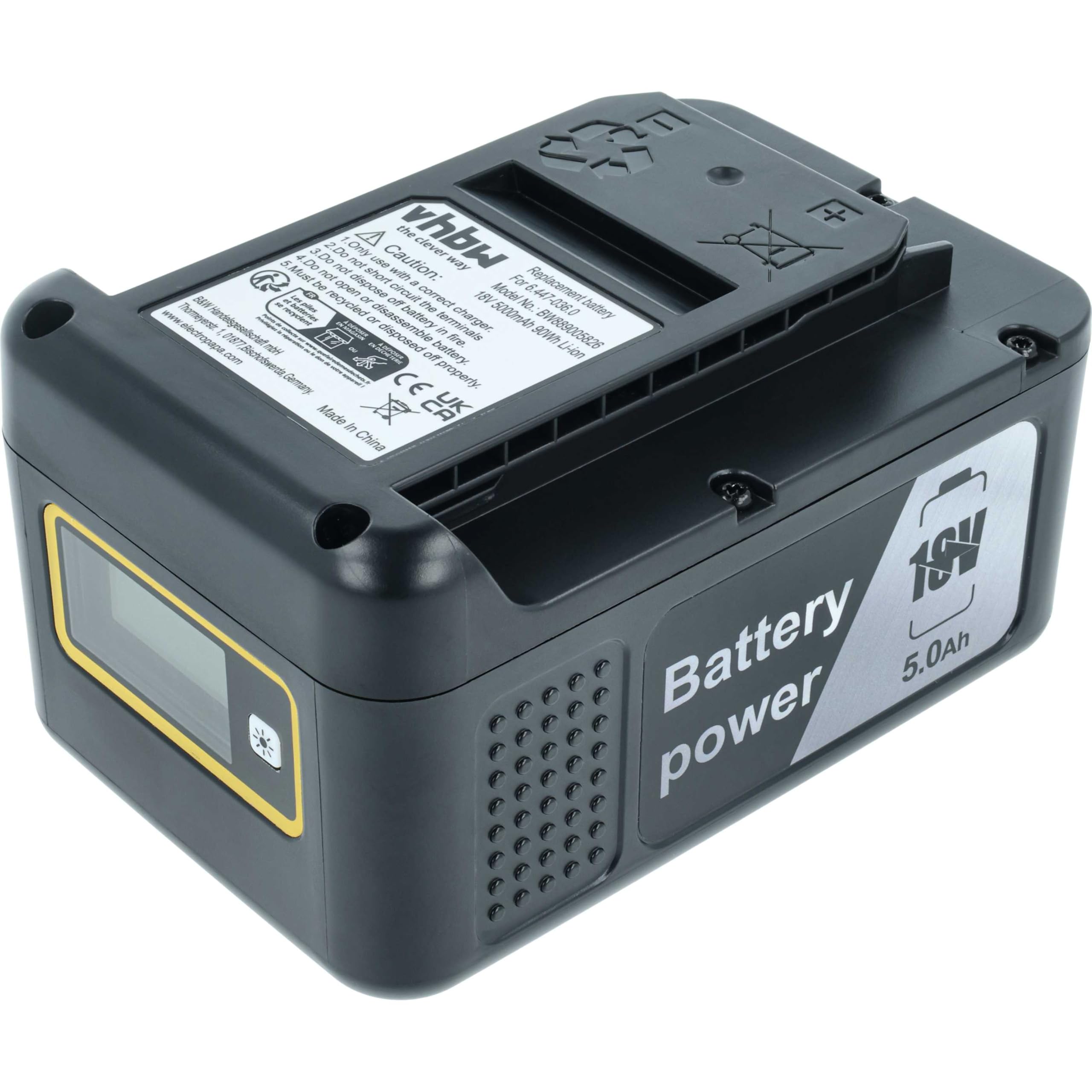 vhbw Akumulator kompatybilny z Kärcher LBL 2, LMD 18-36, KHB 6 Limited Edition, KHB 6 Plus MJ, LMO 18-33 Home Cleaner robot domowy (5 Ah, 18 V, litowo-jonowy)