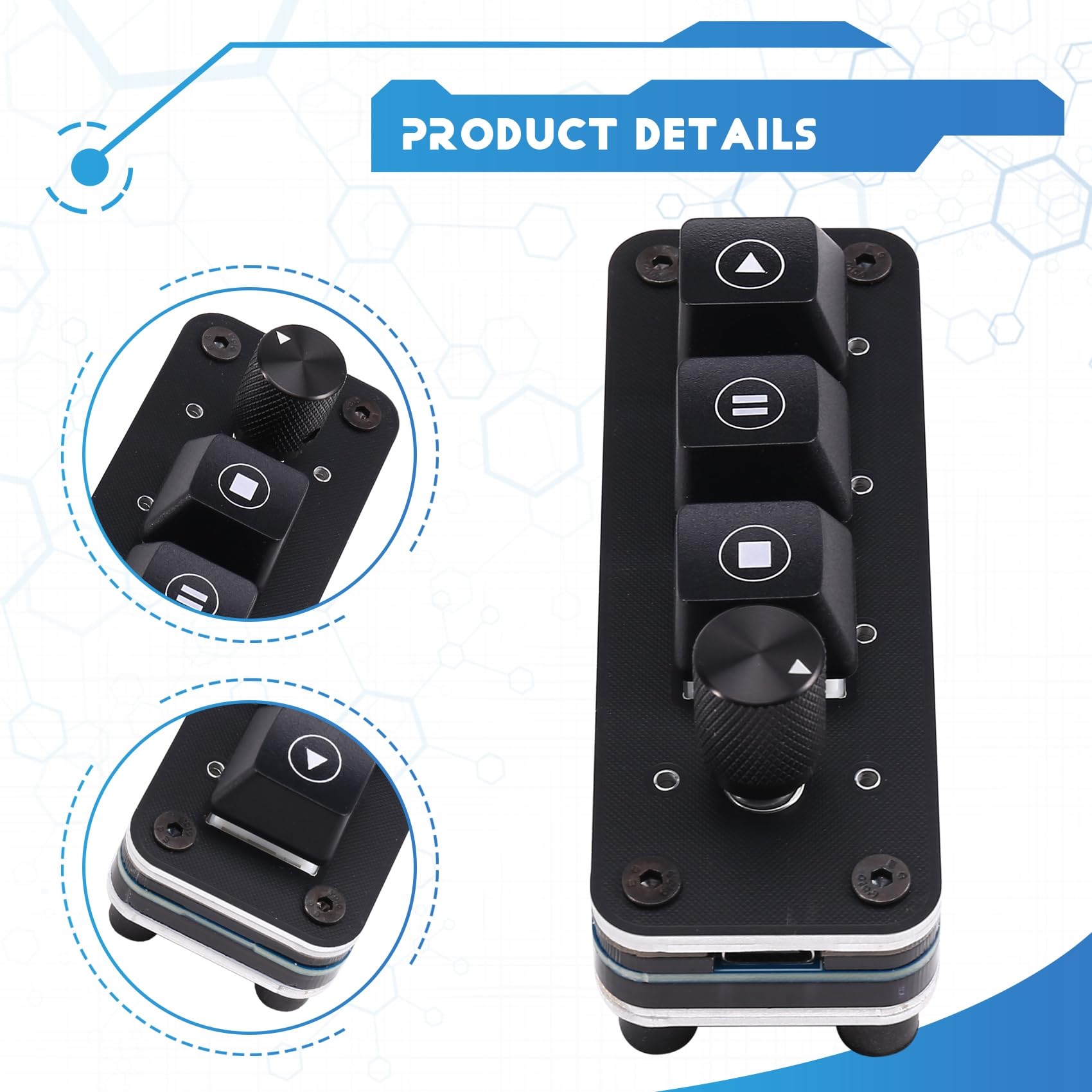 Controller multimediale professionale QLAB Tastiera a 3 manopola Drive Lettore musicale gratuito USB Type-C