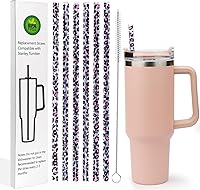 Vista 9 de AIERSA Paquete de 6 popotes de repuesto de silicona para vasos Stanley 20, 30, 40 onzas, popotes reutilizables compatibles con vaso Stanley de 40