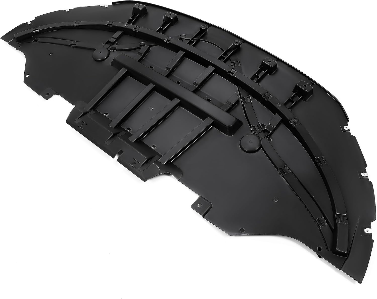 HECASA Front Engine Splash Shield Compatible with 2015-2017 Ford Mustang EcoBoost GT V6 Replacement for FR3Z-17626-B FR3Z17626B FO1228144 Front Splash Under Cover PP Plastic Black