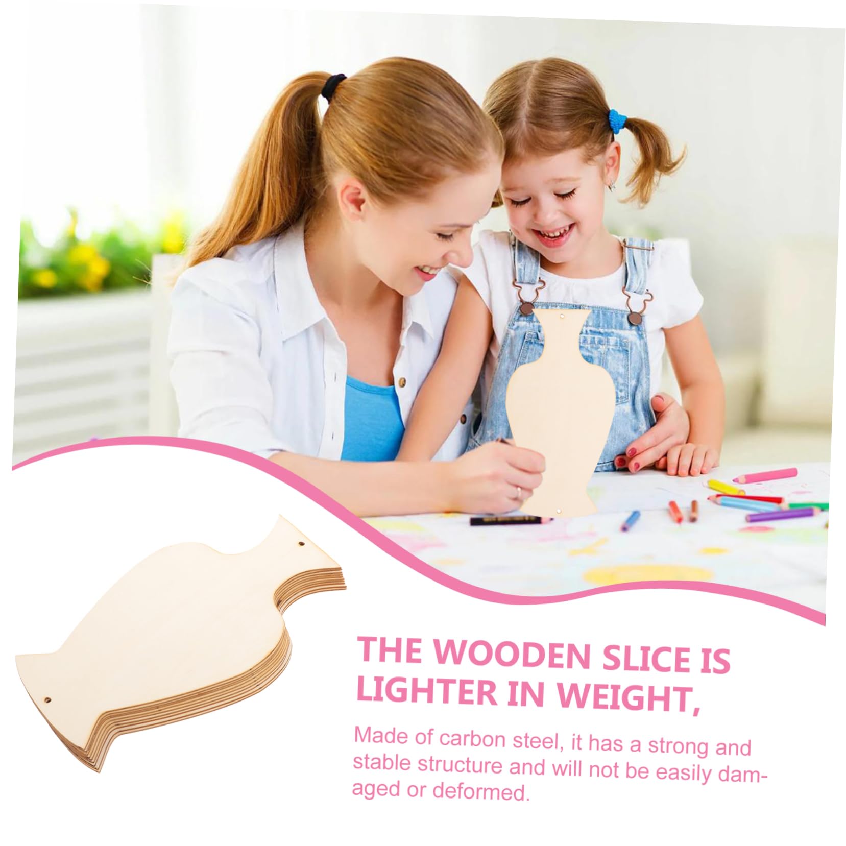 Housoutil 40 Piezas Madera sin Terminar Forma de Florero para Manualidades Diy Herramientas y Accesorios de Madera Ligeras y Fáciles de Pintar para Proyectos y Decorativos