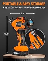 Vista 6 de WORKSITE Compresor de aire inalámbrico para inflador de neumáticos, bomba de aire portátil de mano, bomba de neumáticos de automóvil a batería