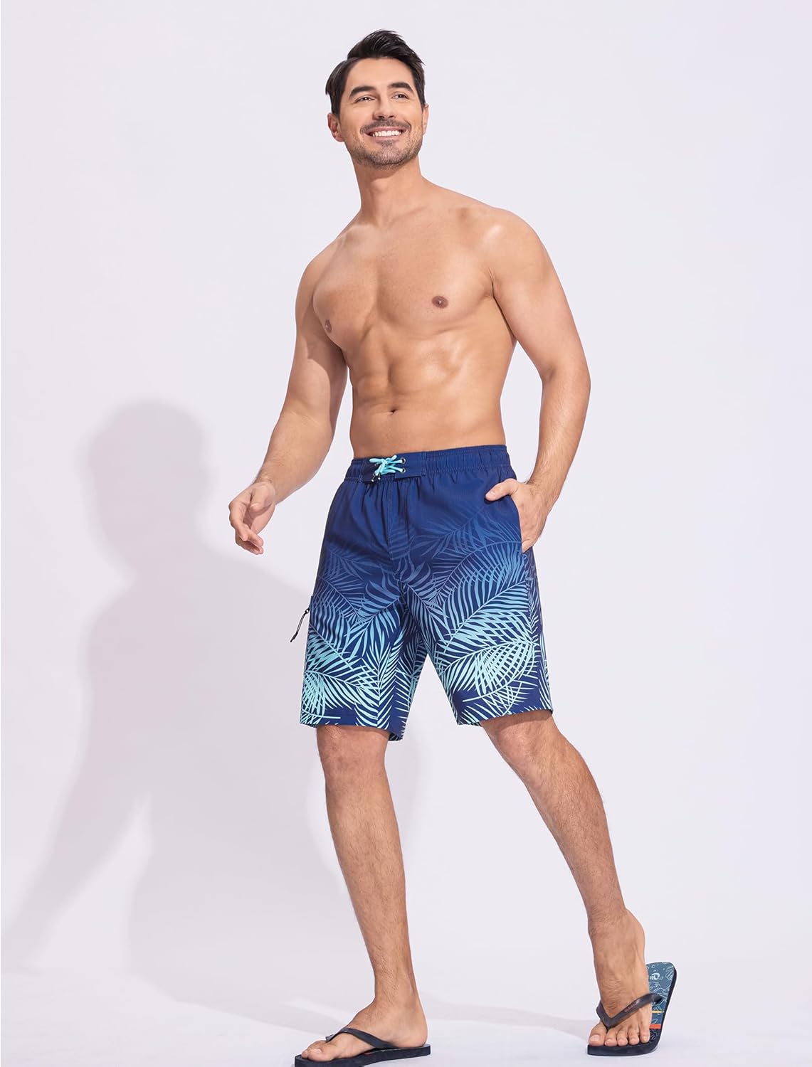 SILKWORLD Mens Swim Trunks Quick Dry Bathing Suit 9 Inch Swim Shorts with Mesh Lining and Zipper Cargo Pockets - Image 4