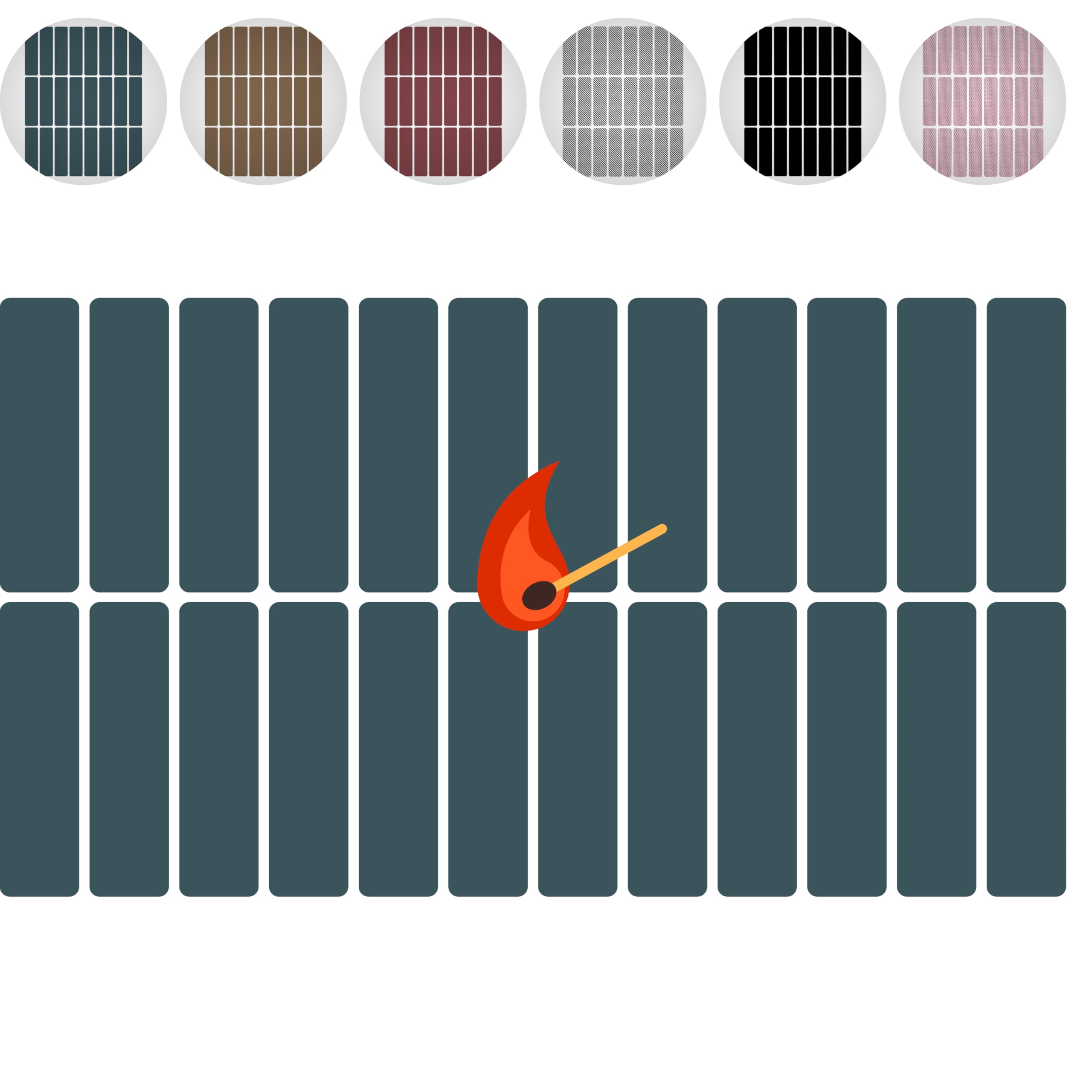 24 Count Sheet of Color Adhesive Match Striker Strip Stickers (2