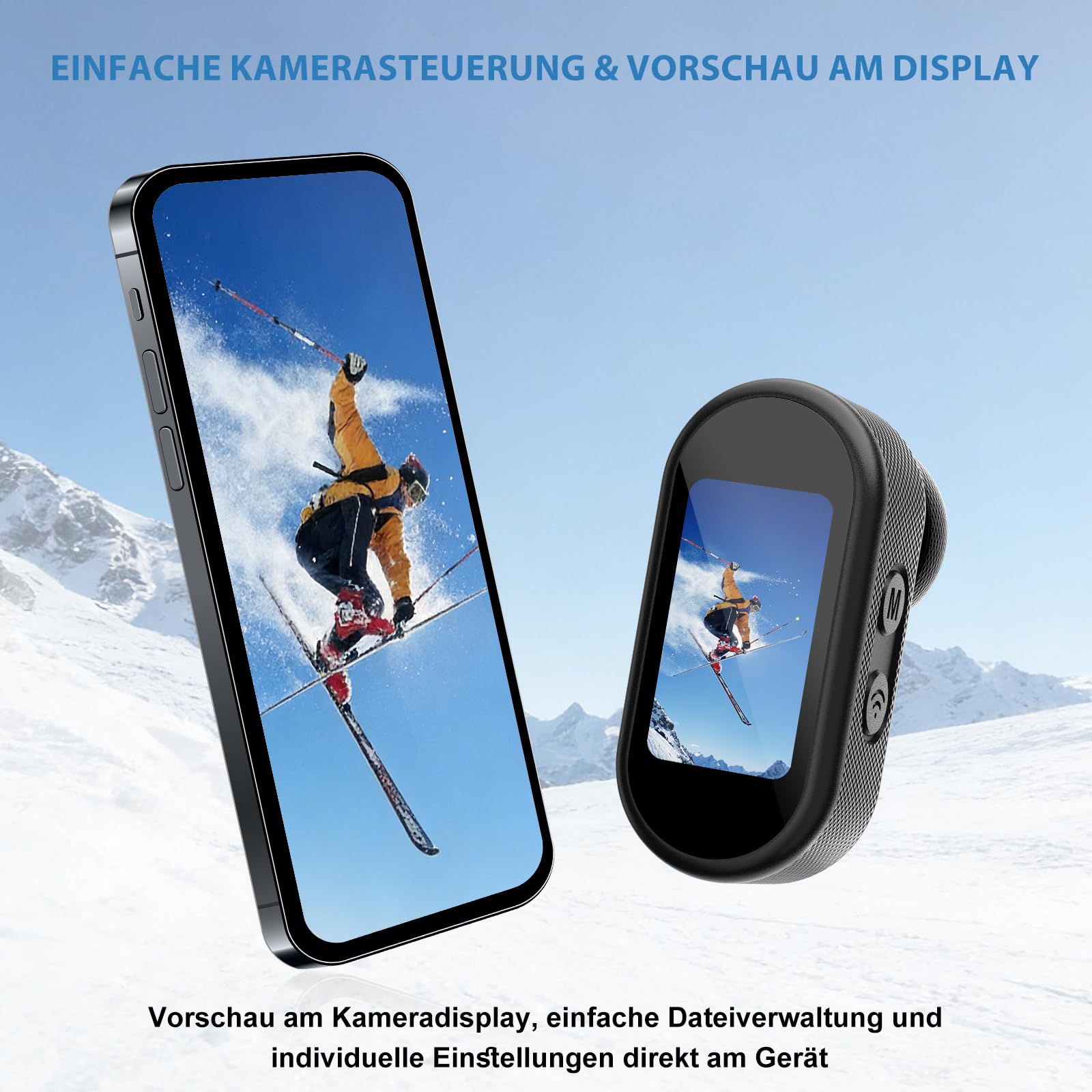 sakalaka 4K Mini Körperkamera, Tragbare Daumengroße Bodycam mit 64GB Karte, Handfreie POV Kamera, Mini Action Video Kamera, Vlogging Kamera ideal für Sport, Haustiere & Reisen