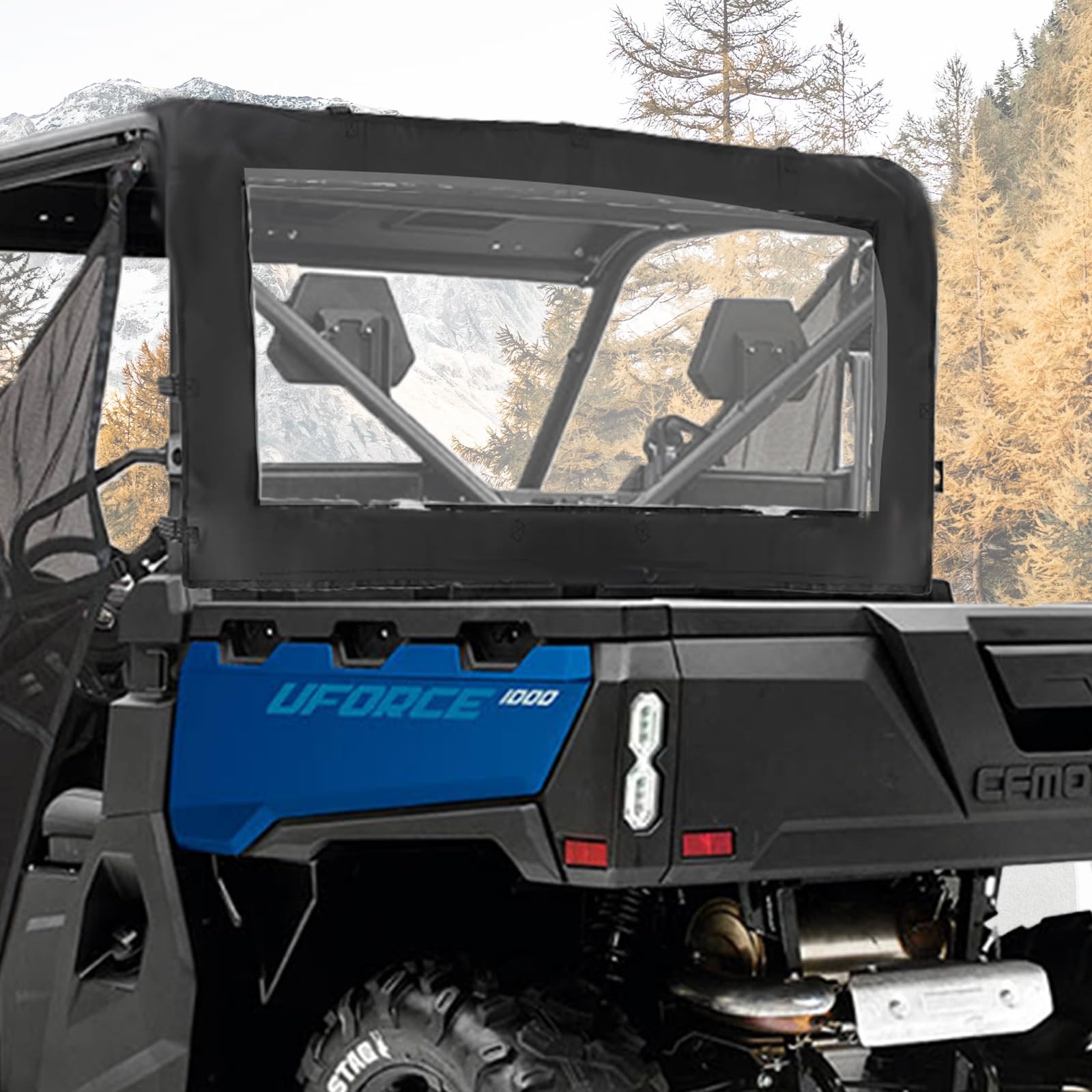 Rear Windshield Compatible with CFMOTO Uforce 1000/1000XL, Soft PVC Back Window Screen Rear Window for 2019+ Uforce 1000/ 2022+ Uforce 1000 XL Accessories