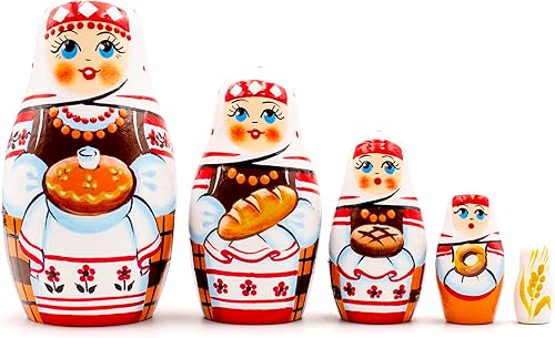 Miniatura 1 de AEVVV Juego de 4 muñecas de anidación en miniatura  Muñeca Micro Matryoshka en ropa eslava  Muñecas rusas  Recuerdos rusos  Muñecas de arte popular