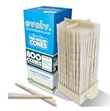 Evolv Organic Hemp Pre Rolled Cones Rolling Paper &vert; Single Size &lpar;Dog Walker&rpar; 70&sol;30mm &vert; 800 Count Case &vert; Unbleached&comma; Slow Burning Preroll Cones &vert; Artisan Crafted Rolling Cone &vert; Size&colon; Small &lpar;Designed Small for Personal Use&rpar;