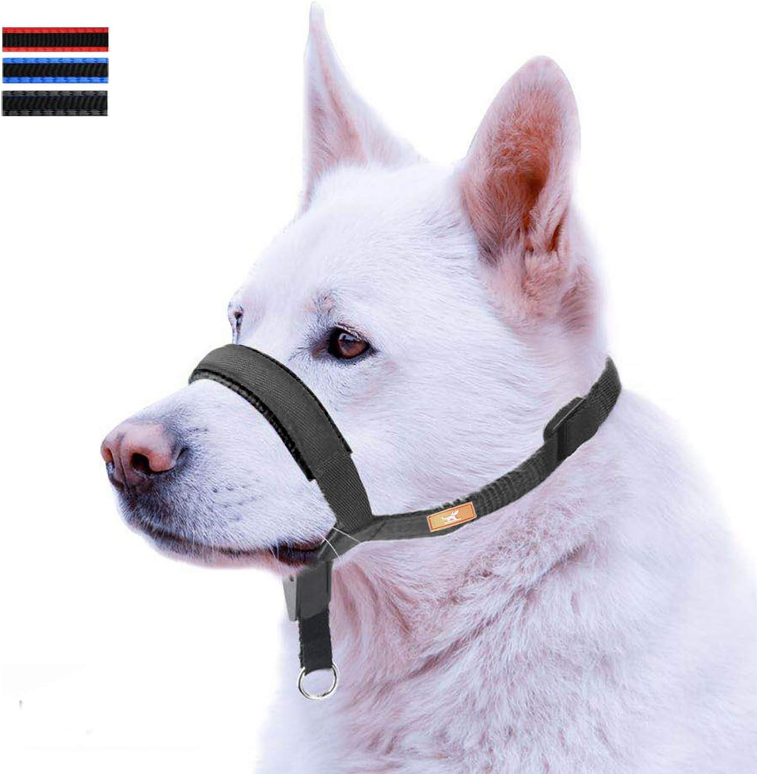 Dog Head Collar with Leather Decoration, Head Collar for Small Medium Large Dogs Walking